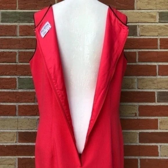 Vintage 1990s Oleg Cassini Pink Black Sleeveless Dress 👗